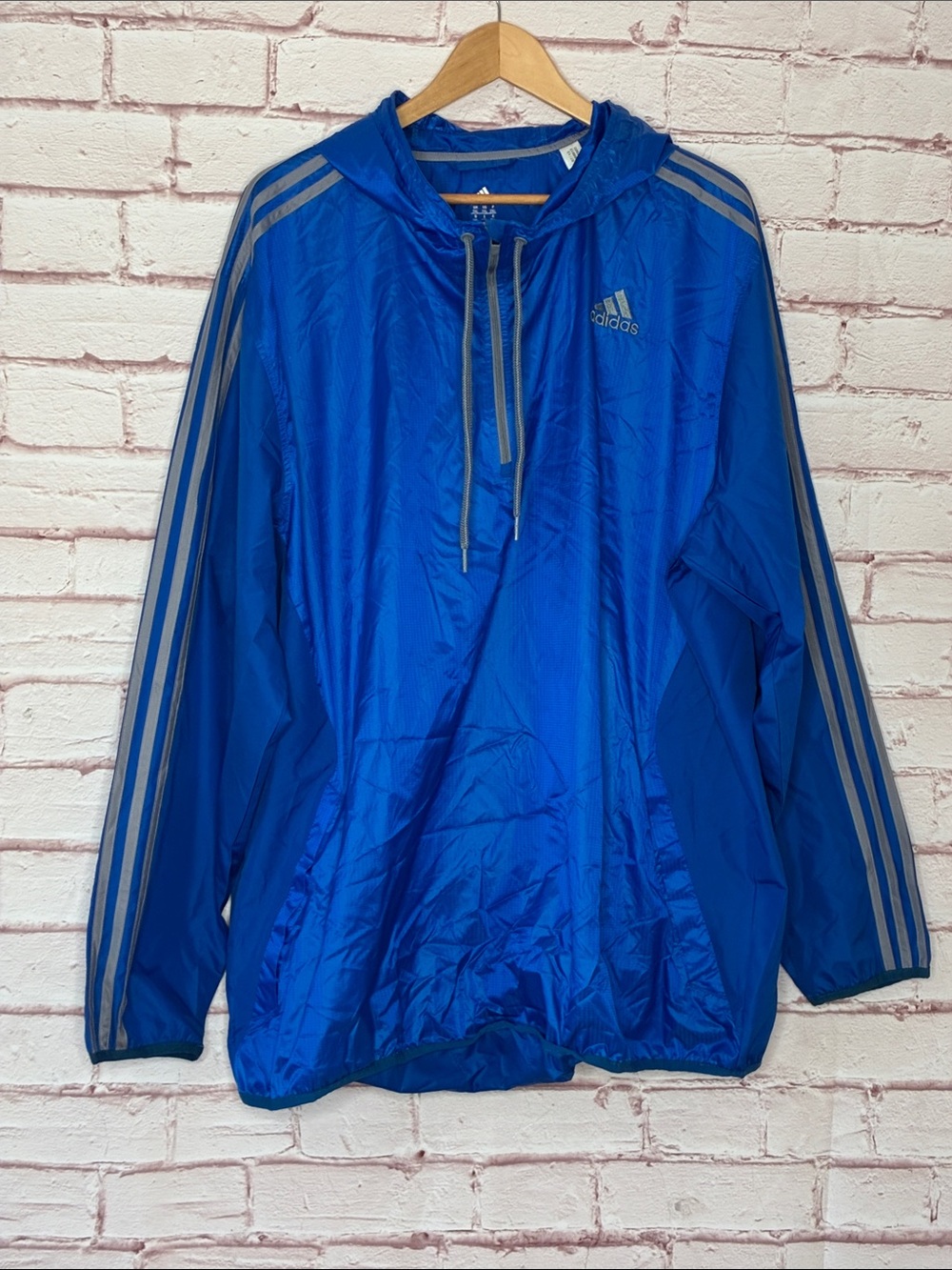 Adidas Ultimate 1/2 Zip Three Stripe Windbreaker 2X NWT